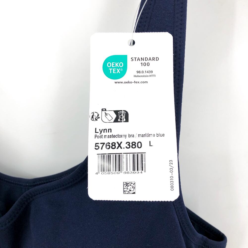 ANITA Women's Lynn Post Mastectomy Bra Large Maritime Blue Molded Cups NWT - Picture 8 of 12